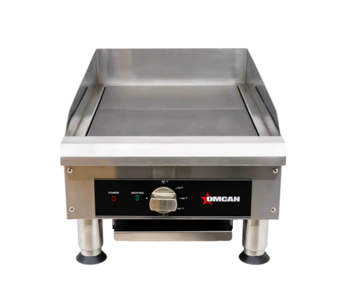 Omcan 49885 14 Inch Electric Charbroiler Griddle with Cast Iron Plates