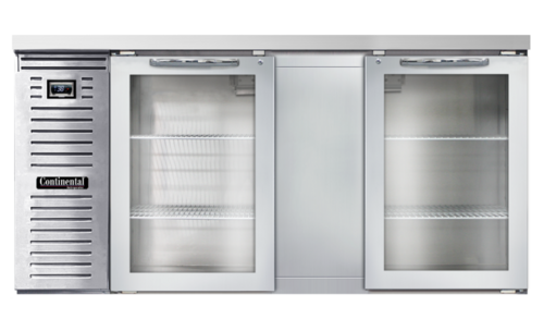 Continental Refrigerator BB69NSSGD - Back Bar Cooler, 69" wide, 34-3/4" high, stainless steel top, 26.0 cubic feet, front breathing, (2)