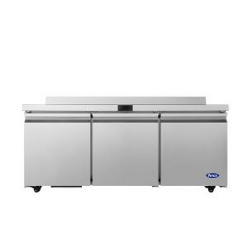 Atosa USA, Inc. AWR72SD - Worktop Refrigerator, 72-5/8"W x 30"D x 38-7/8"H, (3) doors, (6) shelves, stainless steel exterior