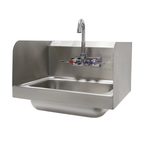 Advance Tabco 7-PS-66 - Hand Sink, wall mounted, 14" wide x 10" front-to-back x 5" deep bowl, 20 gauge 304 stainless steel,