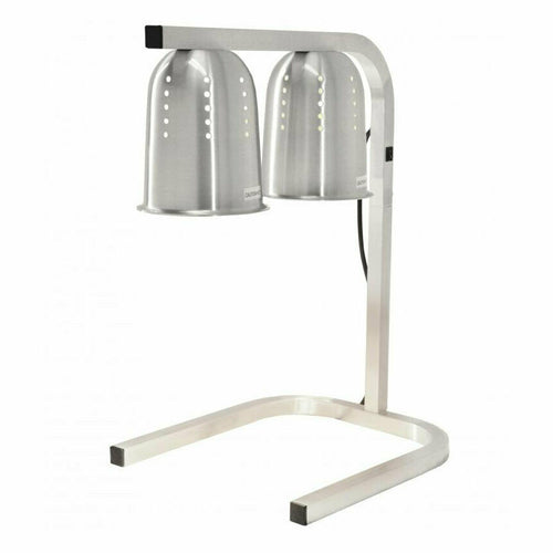 Omcan 21637 - (FW-CN-0533) Heat Lamp, 2-bulb, ventilated aluminum reflectors, accommodates 1/2 size food pan,