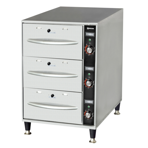 Omcan 47547 20 Inch Narrow Warming Drawer Freestanding Three Drawer Stainless Steel