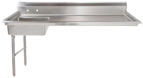 Omcan 40191 62 Inch Soiled Dishtable Undercounter Stainless Steel with Sink