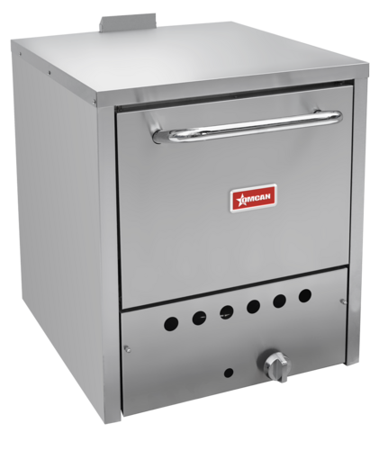 Omcan 48080 19-1/2 Inch Gas Pizza Bake Oven Countertop 32000 BTU with Baking Stones