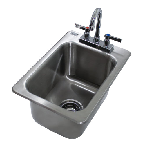 Advance Tabco DI-1-10-X - Special Value Drop-In Sink, 1-compartment, 10" wide x 14" front-to-back x 10" deep bowl, 20 gauge