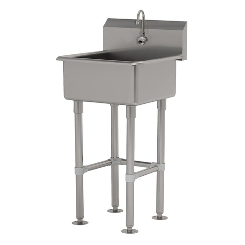 Advance Tabco FC-FM-2219EF - Service Sink, splash mount faucet provision, with stainless steel legs and flanged feet, with