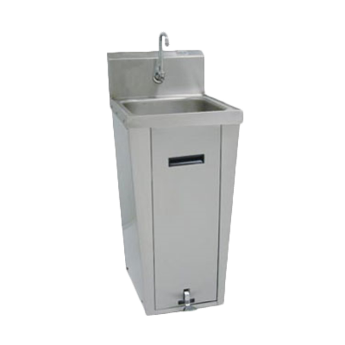 Advance Tabco 7-PS-18 - Hand Sink, pedestal mounted base, 14" wide x 16" front-to-back x 6" deep bowl, 18 gauge 304