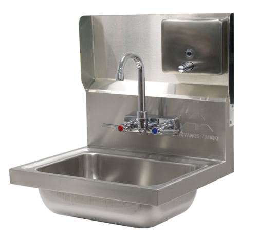 Advance Tabco 7-PS-34B - Backsplash with K-13 Soap Dispenser, for Advance Tabco hand sinks with 10