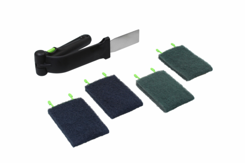 RATIONAL 60.73.925 - Cleaning scrub, with folding arm & (4) pads (2 rough, 2 soft), for light & heavy cleaning