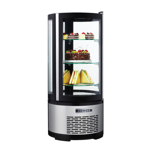 Omcan 41466 (RS-CN-0100-R) 19 Inch Refrigerated Display Case Countertop 3.53 cu.ft. with 3 Glass Shelves