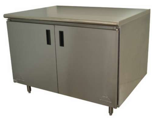 Advance Tabco HB-SS-304 - Work Table, 48"W x 30"D, cabinet base with hinged doors, 14 gauge 304 stainless steel top,