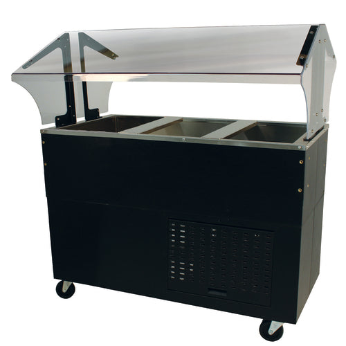 Advance Tabco BMACP3-B-SB - Serving Counter with Mechanically Assisted Cold Pan, includes: double sided sneeze guard, 47-1/8