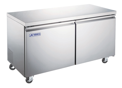 Omcan 59092 60 Inch Two Section Under Counter Freezer Reach In 15 cu ft