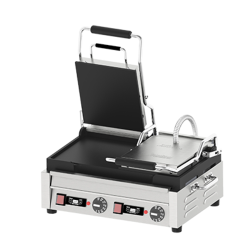 Omcan 42913 18 Inch Double Panini Grill Smooth Cast Iron Plates