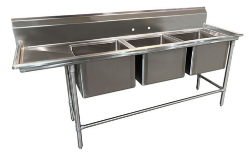 Advance Tabco 94-3-54-18L - Regaline Sink, 3-compartment, with left-hand drainboard, 20