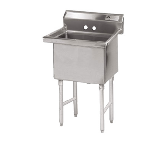 Advance Tabco FS-1-2424 - Fabricated Sink, 1-compartment, no drainboards, bowl size 24" x 24" x 14" deep, 14 gauge 304