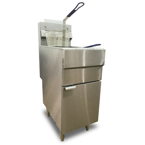 Omcan 46019 15.5 Inch Floor Model Gas Deep Fryer 120000 BTU with 4 Tubes