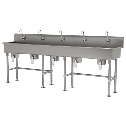 Advance Tabco FS-FM-100KV - Multiwash Hand Sink, splash mount faucet provision, with stainless steel legs and flanged feet,