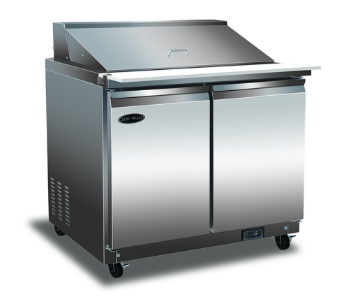 Serv-Ware SP36-15M-HC-T - Serv-Ware - Refrigeration - 15 Pan Mega Top Sandwich Prep Unit - Dimensions: 36.2" W x 29.9" D x