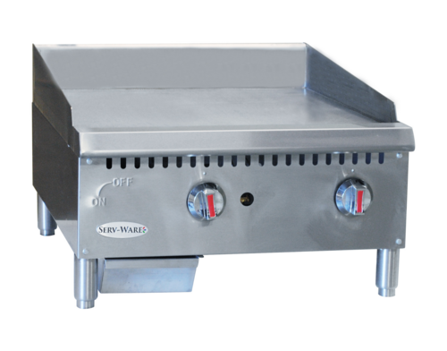 Serv-Ware STGS-24 - Serv-Ware - Gas Cooking - 24" Thermostatic Gas Griddle  - Natural Gas - Dimensions: 23.98" W x