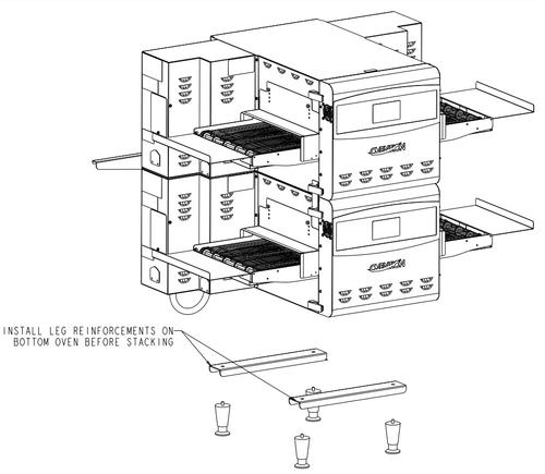 Ovention OVNTN-STK-11 - Stacking Kit for any combination of (3) S1200 or C1400