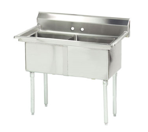 Advance Tabco FE-2-1620-X - Special Value Fabricated Sink, 2-compartment, no drainboards, bowl size 16