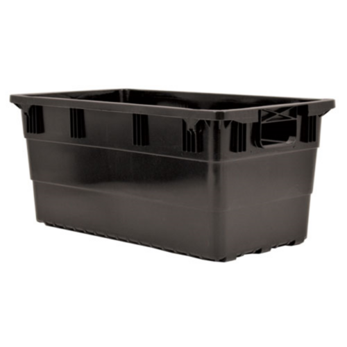 Omcan 39052 - (39052) Bus Box, 28″L x 15″W x 12-1/2″H, with open handles, polyethylene, black