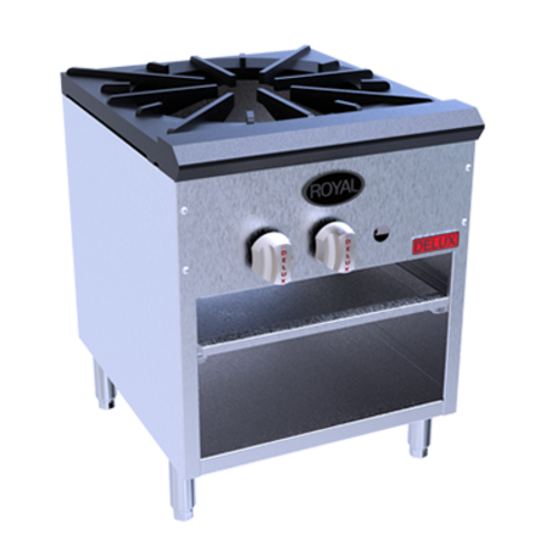 Royal Range SSPR-110 18" Gas Stock Pot Range w/ (1) Three Ring Burner, Manual Controls, 100.000 BTU