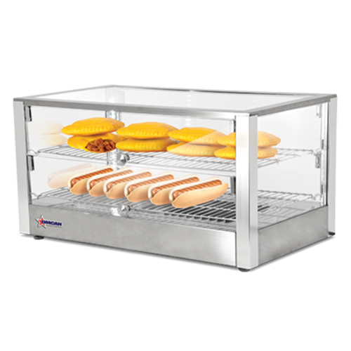 Omcan 41872 27 Inch Food Warmer Display Case Stainless Steel Countertop with Glass