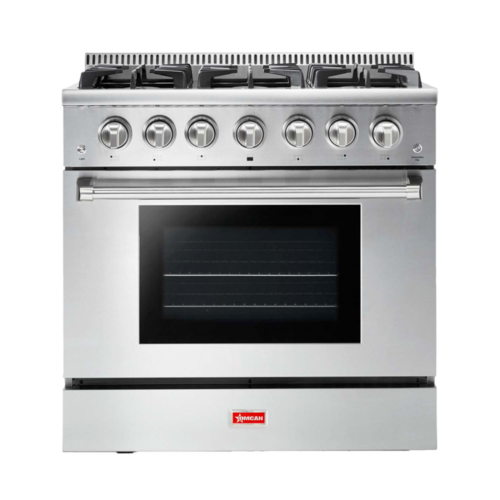 Omcan 48595 36 Inch Gas Range with 6 Burners 106000 BTU Convection Oven