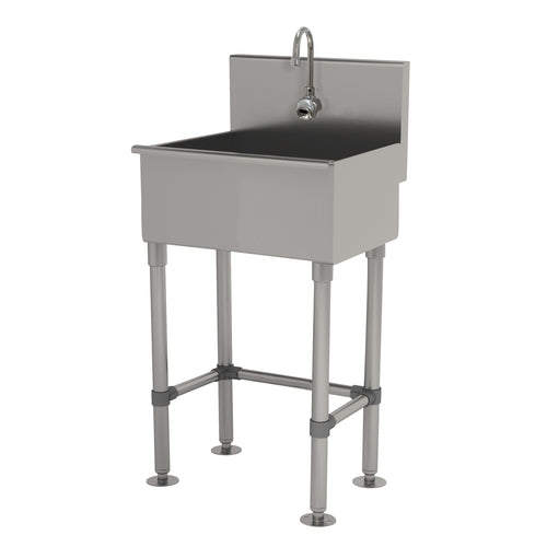 Advance Tabco WSS-14-21EF-FM - Service Sink, splash mount faucet provision, with stainless steel legs and flanged feet, with