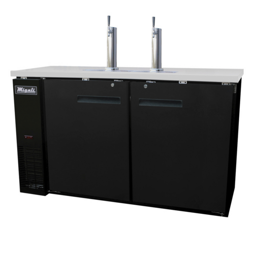 Migali C-DD60-2-HC 60" 2 Columns Draft Beer Cooler, 2 Keg, 15.8 cu. ft.