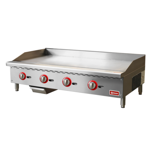 Omcan 48519 48 Inch Griddle Gas Countertop Manual Control 4 Burners 120000 BTU