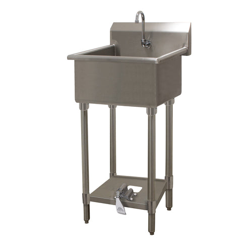 Advance Tabco FC-FM-2219FV - Service Sink, splash mount faucet provision, floor model, with toe-operated push valve, 20