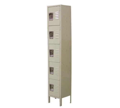 Omcan 13132 12 Inch 5-tier Locker Painted Steel with Recessed Handle