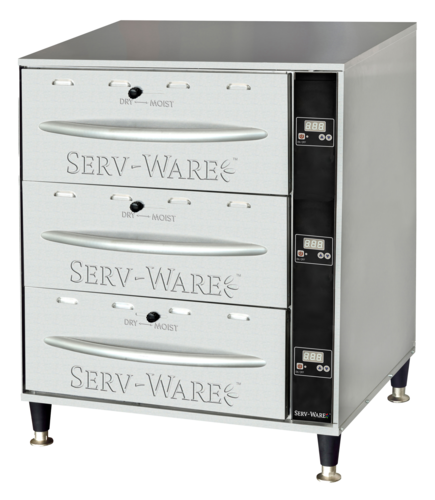 Serv-Ware SWPWDS-3 - Serv-Ware - Electric Cooking - 3 Drawer Warmer - Dimensions: 27.75" W x 21" D x 33.63" H -