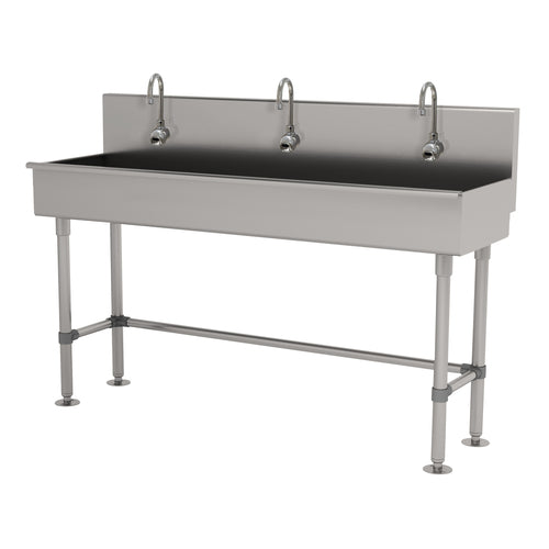 Advance Tabco 19-FM-60EFADA - Multiwash Hand Sink, with stainless steel legs and flanged feet, with (3) electronic faucets, 60