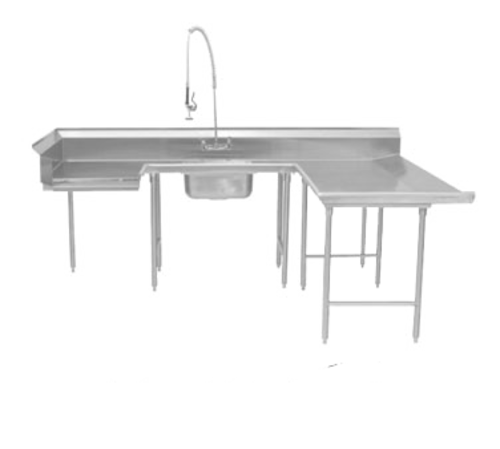 Advance Tabco DTS-U30-144R - Dishtable, soiled, u-shaped, attaches to right of dish machine operator, 59" x 108" x 143" with