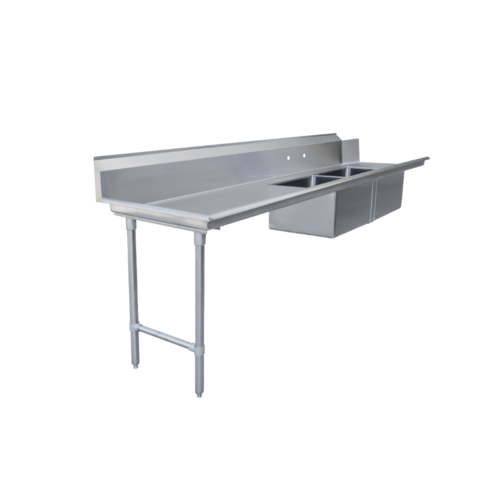 Omcan 48491 108 Inch Soiled Dishtable Stainless Steel with Pre-Rinse Sinks