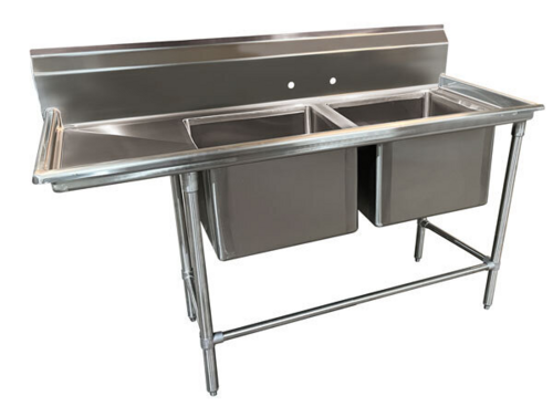 Advance Tabco 94-62-36-36L - Regaline Sink, 2-compartment, with left-hand drainboard, 24" front-to-back x 18"W sink compartment,