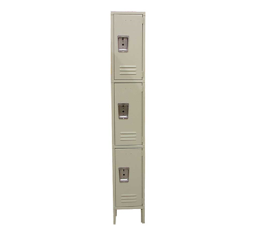 Omcan 13128 Locker 12 Inch 3 Tier Painted Steel with Recessed Handle