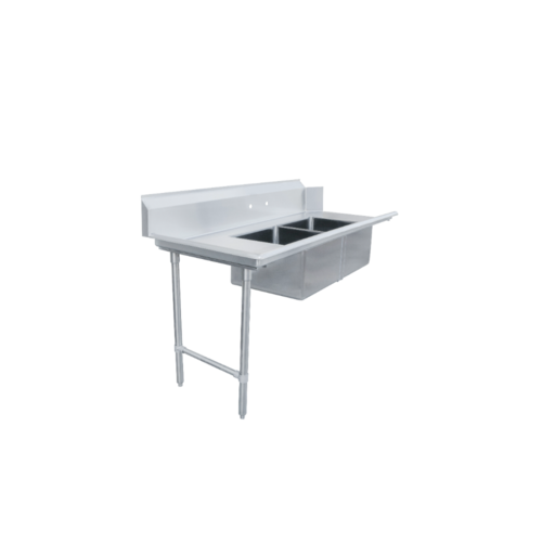 Omcan 48485 72 Inch Straight Design Soiled Dishtable with Pre-Rinse Sinks