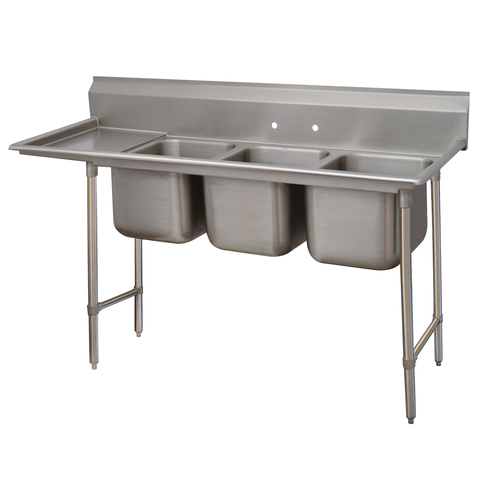 Advance Tabco T9-3-54-18L-X - Special Value Regaline Sink, 3-compartment, with 18