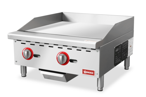 Omcan 47374 24 Inch Griddle Gas Countertop Stainless Steel 2 Burners 60000 BTU