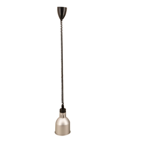 Omcan 48088 - (FW-CN-0170S) Heat Lamp, ceiling mount , 6.7" dia. silver dome shade, 30"- 80" retractable cord,
