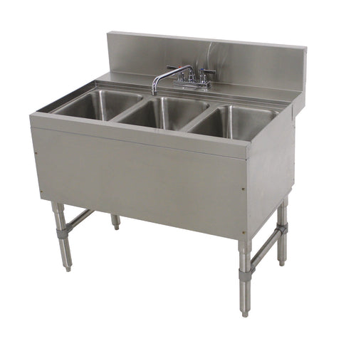 Advance Tabco PRB-24-33C - Prestige Underbar Sink Unit, 3-compartment, 36