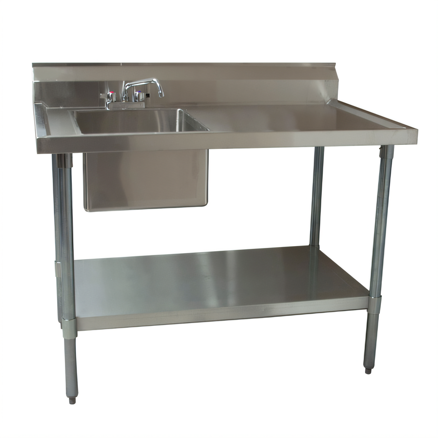 BK Resources BKMPT-3060G-L-P-G Stainless Steel Prep Tables
