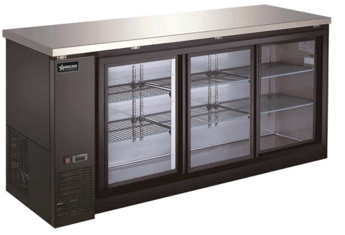 Omcan 51062 (BB-CN-0020-GY) Refrigerated Back Bar Cooler Reach-in Three-section