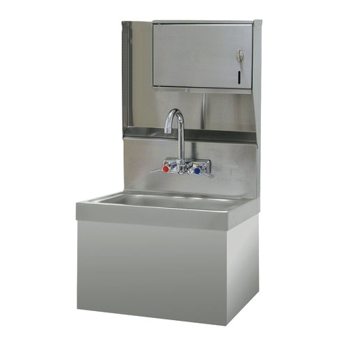 Advance Tabco 7-PS-727 - Hand Sink, class 1 upgrade, security unit, wall mounted, 14" wide x 10" front-to-back x 5" deep