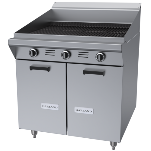 Garland MST34B - Master Series Heavy Duty Range, gas, 34", charbroiler, briquettes, flat/tilt grates, spark